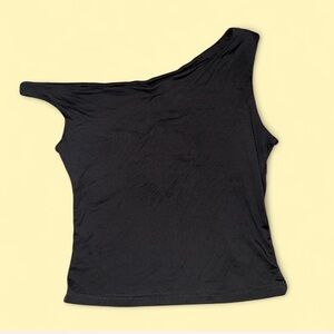 Dark Grey One-Shoulder Women's Top